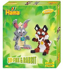 Hama Midi Beads Set - 2500 Beads - 3D - Fox & Rabbit Hama Midi Beads Set - 2500 Beads - 3D - Fox & Rabbit
