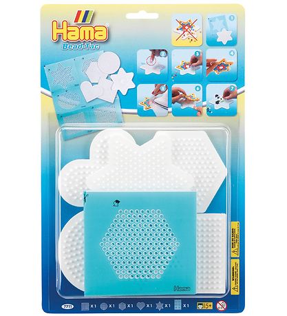 Hama Midi Pegboards w. Stickers - 5 pcs/6 pcs - Geomtrics