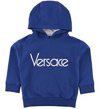 Versace Hoodie - Blue/White w. Logo Versace Hoodie - Blue/White w. Logo