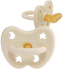 Hevea Pacifier - 3-36 Mths. - Star/Måne - Natural Rubber - Milky Hevea Pacifier - 3-36 Mths. - Star/Måne - Natural Rubber - Milky