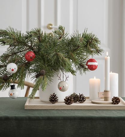 Hoptimist Christmas Ornament - Snowman - 2-pack - D:5 cm - White Hoptimist Christmas Ornament - Snowman - 2-pack - D:5 cm - White