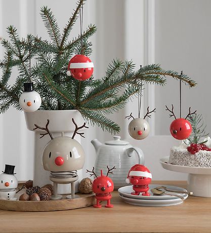 Hoptimist Christmas Ornament - Snowman - 2-pack - D:5 cm - White