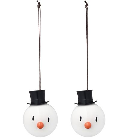 Hoptimist Christmas Ornament - Snowman - 2-pack - D:5 cm - White Hoptimist Christmas Ornament - Snowman - 2-pack - D:5 cm - White