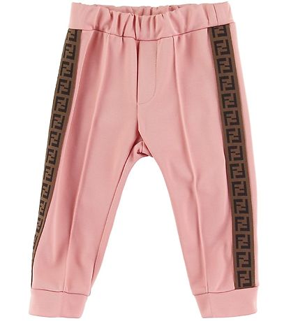 Fendi Trousers - Rose w. Logo Stripe