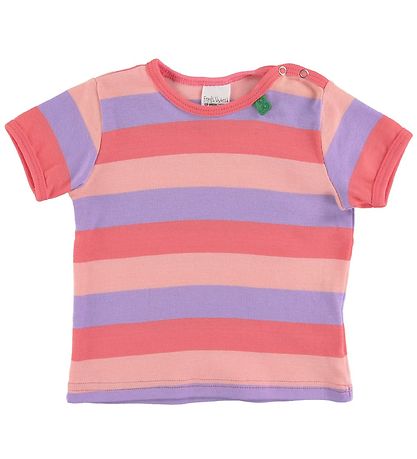 Freds World Stuttermabolur - Multi Stripe - Kórallitt