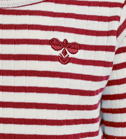 Hummel Long Sleeve Top - HMLRumle - White/Bordeaux Striped Hummel Long Sleeve Top - HMLRumle - White/Bordeaux Striped