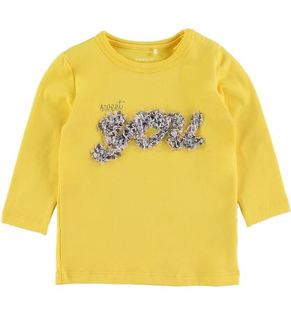 Name It Long Sleeve Top - NbfFlavia - Aspen Gold w. Flowers Name It Long Sleeve Top - NbfFlavia - Aspen Gold w. Flowers