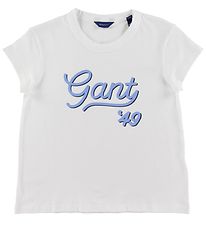 GANT T-Shirt - GANT Script - Wit m. Lichtblauw GANT T-Shirt - GANT Script - Wit m. Lichtblauw