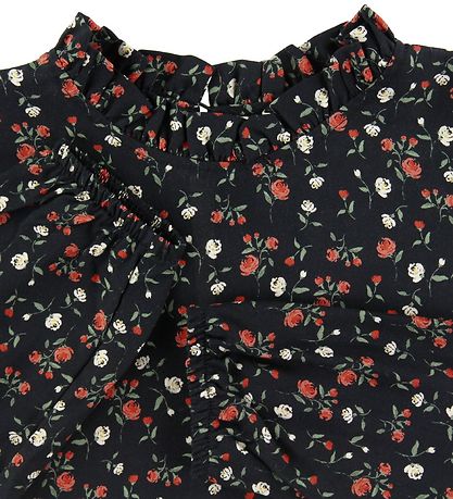 Grunt Jurk - Dora - Zwart m. Bloemen