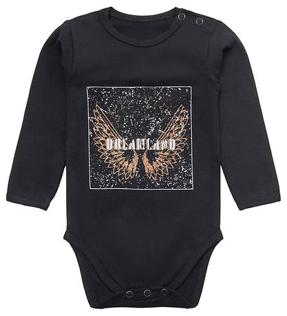 Petit by Sofie Schnoor Romper L/æ - Dicte - Zwart m. Print