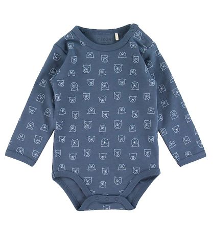 Fixoni Strampler m. Body l/ä - Light Blue/Blauer m. Bär