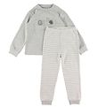 Fixoni Pyjama Set - Grey Melange w. Stripes/Snail