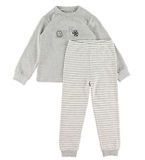 Ensemble de Pyjama Fixoni - Gris Chiné av. A Rayures/Escargot Ensemble de Pyjama Fixoni - Gris Chiné av. A Rayures/Escargot