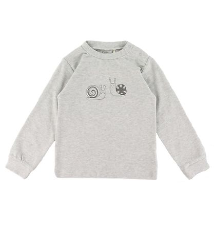 Fixoni Pyjama Set - Grey Melange w. Stripes/Snail