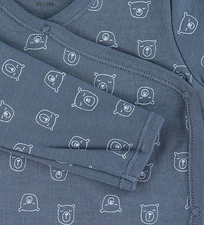 Fixoni Wrap Bodysuit l/s - China Blue w. Bears Fixoni Wrap Bodysuit l/s - China Blue w. Bears