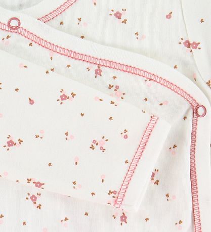 Fixoni Wikkelromper l/s - Light Rose m. Bloemen