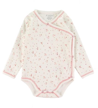 Fixoni Wikkelromper l/s - Light Rose m. Bloemen