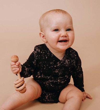 Soft Gallery Wrap Bodysuit l/s - Niki - Mini Splash - Jet Black