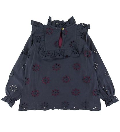 Soft Gallery Blouse - Gaxine - Anthracite w. Flowers