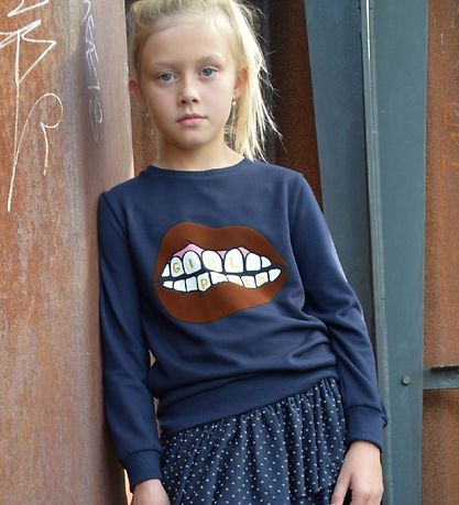 The New Sweatshirt - Elexa - Navy Blazer w. Print The New Sweatshirt - Elexa - Navy Blazer w. Print