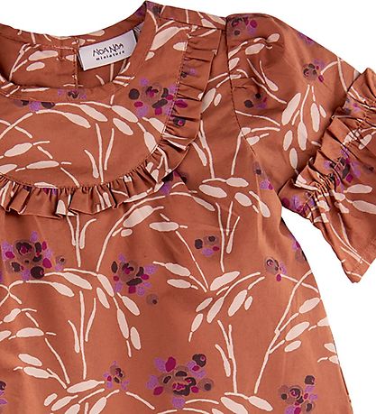 Robe Noa Noa miniature - Marron av. Fleurs