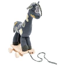 Smallstuff Pull Along Toy - Giraffe - 40 cm - Navy