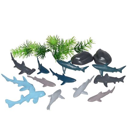 Wild Republic Bucket w. Animals - Mini - 20 pcs - Sharks Wild Republic Bucket w. Animals - Mini - 20 pcs - Sharks