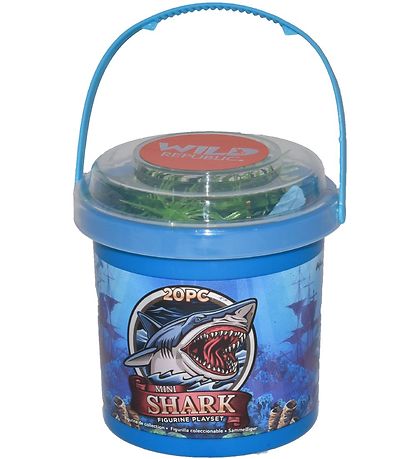 Wild Republic Bucket w. Animals - Mini - 20 pcs - Sharks Wild Republic Bucket w. Animals - Mini - 20 pcs - Sharks