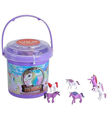 Wild Republic Bucket w. Animals - Mini - 6 pcs - Unicorns