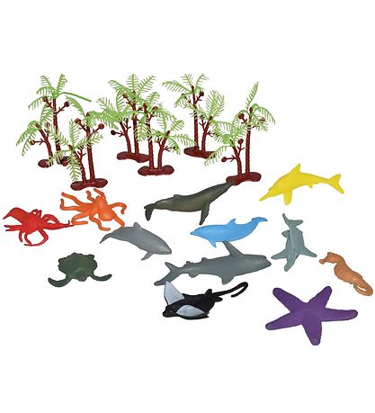 Wild Republic Bucket w. DYR - Mini - 18 pcs - The sea's DYR