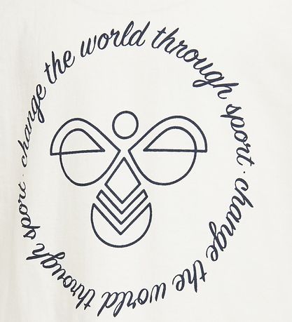 Hummel T-paita - Rajattu - hmlMary - Valkoinen, Tulosta Hummel T-paita - Rajattu - hmlMary - Valkoinen, Tulosta