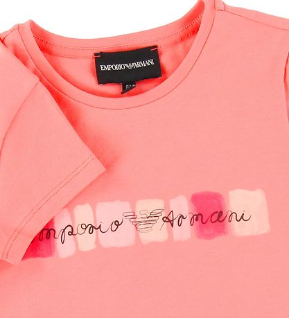Emporio Armani T-shirt - Coral w. Print Emporio Armani T-shirt - Coral w. Print