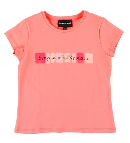Emporio Armani T-shirt - Coral w. Print Emporio Armani T-shirt - Coral w. Print