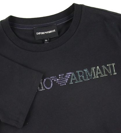 Emporio Armani T-Shirt - Navy m. Pailletten Emporio Armani T-Shirt - Navy m. Pailletten
