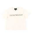 Emporio Armani T-Shirt - Wit m. Pailletten