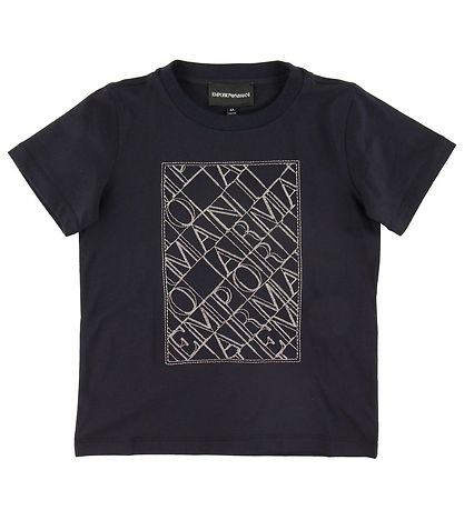 Emporio Armani T-skjorte - Navy m. Broderi Emporio Armani T-skjorte - Navy m. Broderi