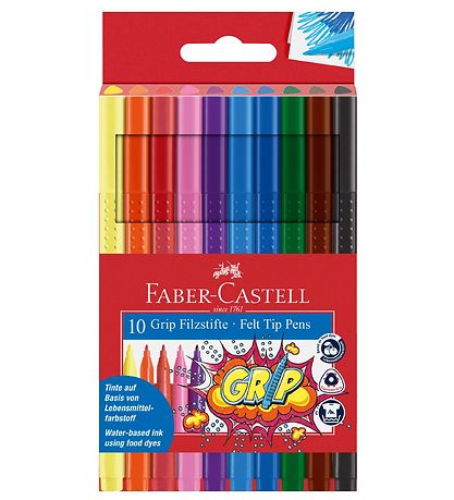 Marqueurs Magiques Faber-Castell - Grip - 10 pièces - Multicolor Marqueurs Magiques Faber-Castell - Grip - 10 pièces - Multicolor