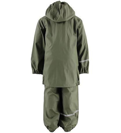CeLaVi Rainwear w. Suspenders - PU - Army Green CeLaVi Rainwear w. Suspenders - PU - Army Green
