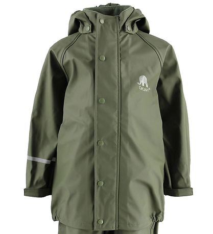 CeLaVi Rainwear w. Suspenders - PU - Army Green CeLaVi Rainwear w. Suspenders - PU - Army Green