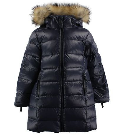 Ver de Terre Down Jacket w. Fur - Navy