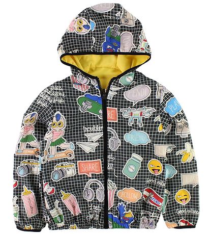 Fendi Kids Jacket - Reversible - Yellow/Black w. Print