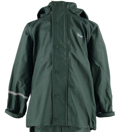 CeLaVi Rainwear w. Suspenders - PU - Dark Green