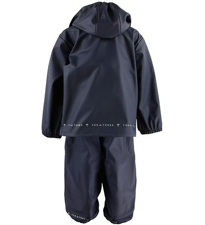 Ver de Terre Rainwear w. Suspenders - PU - Navy