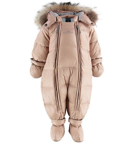 Ver de Terre Snowsuit w. Fur - Down - Mahogany Rose Ver de Terre Snowsuit w. Fur - Down - Mahogany Rose
