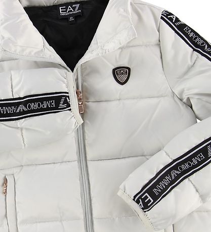 EA7 Puffer Jacket - Nimbus Cloud w. Logo Stripe