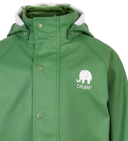 CeLaVi Rainwear w. Suspenders - PU - Elm Green