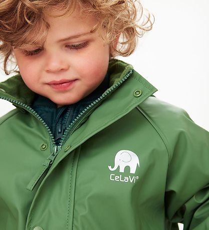CeLaVi Rainwear w. Suspenders - PU - Elm Green