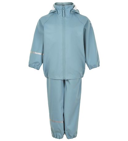 CeLaVi Rainwear w. Suspenders - Recycled PU - Smoke Blue CeLaVi Rainwear w. Suspenders - Recycled PU - Smoke Blue