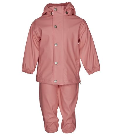 En Fant Regenkleidung m. Träger - PU - Rose
