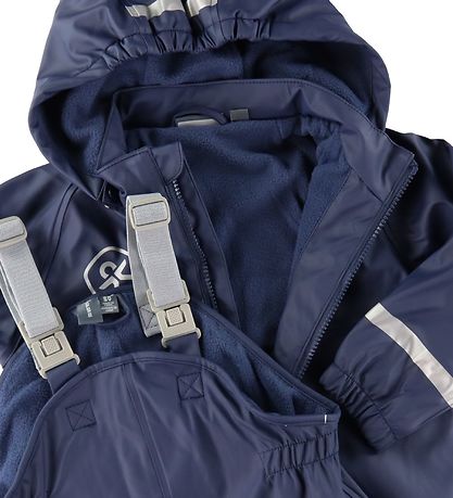 Color Kids Rainwear w. Suspenders/Fleece - PU - Dress Blues